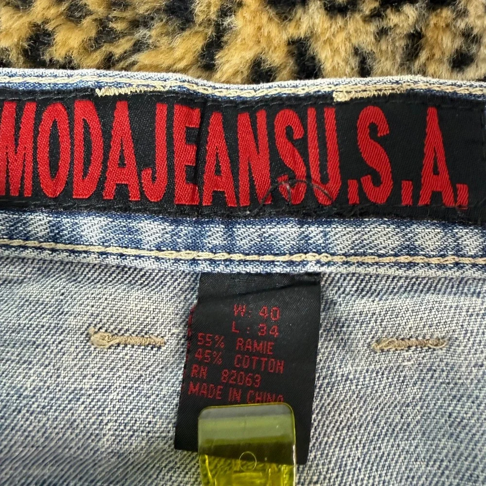 2000s Y2K Skater Baggy Moda Blue Jeans Size 40x34